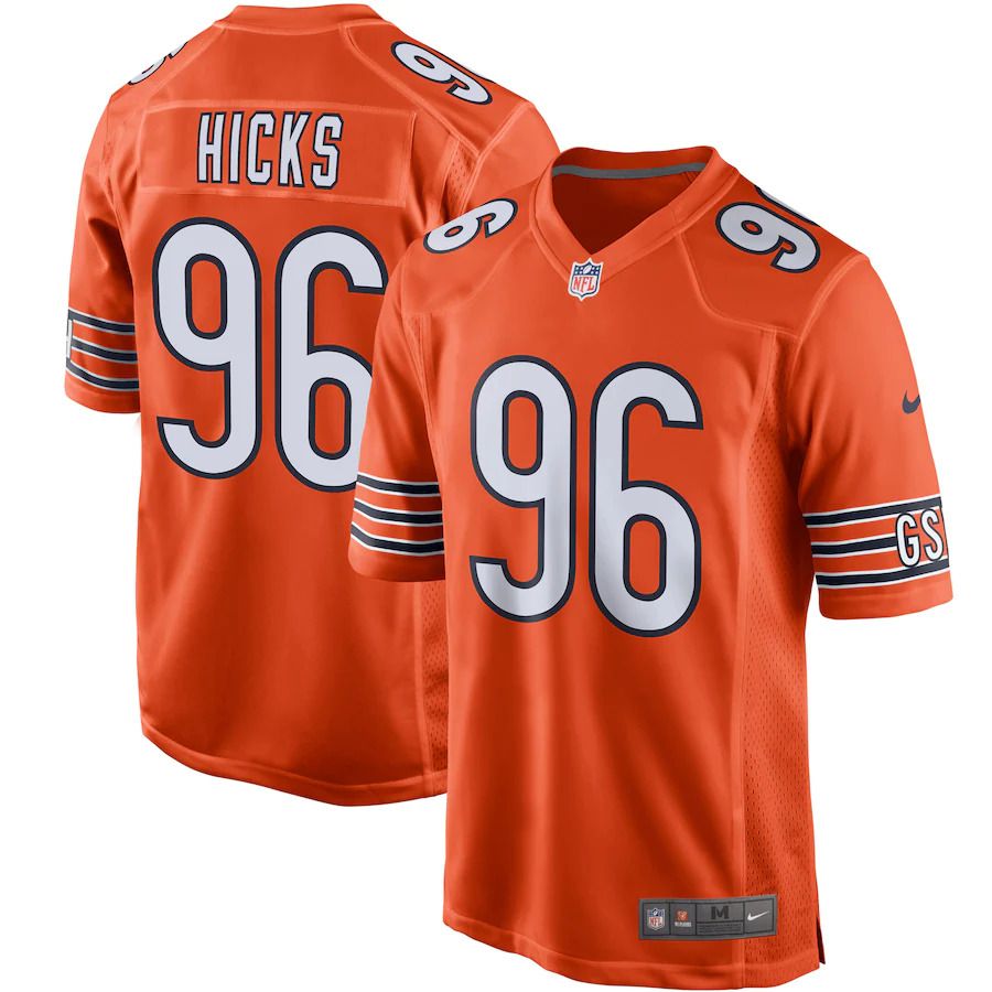 Men Chicago Bears #96 Akiem Hicks Nike Orange Player Game NFL Jersey->chicago bears->NFL Jersey